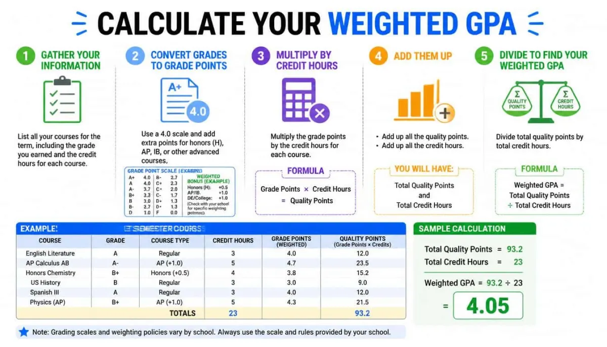 How to Calculate Weighted GPA: A Step-by-Step Formula