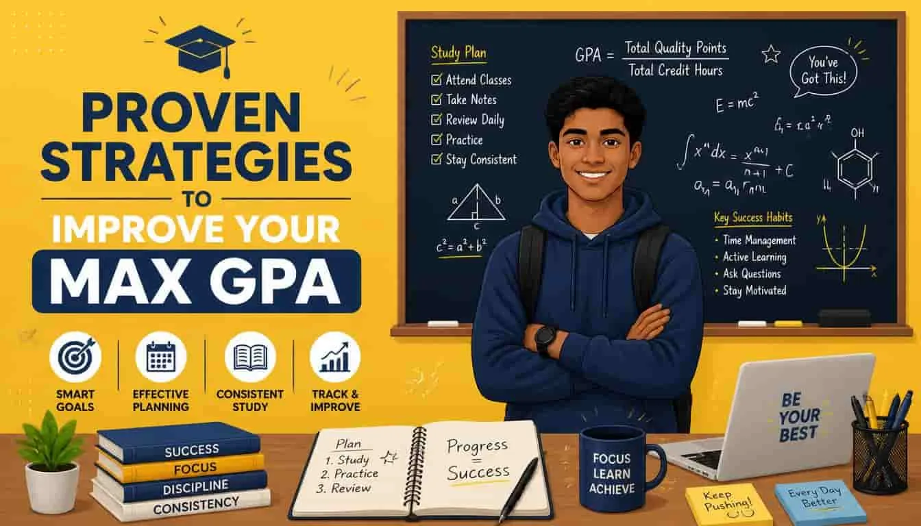 Student reviewing university course catalog to plan GPA-boosting semester schedule